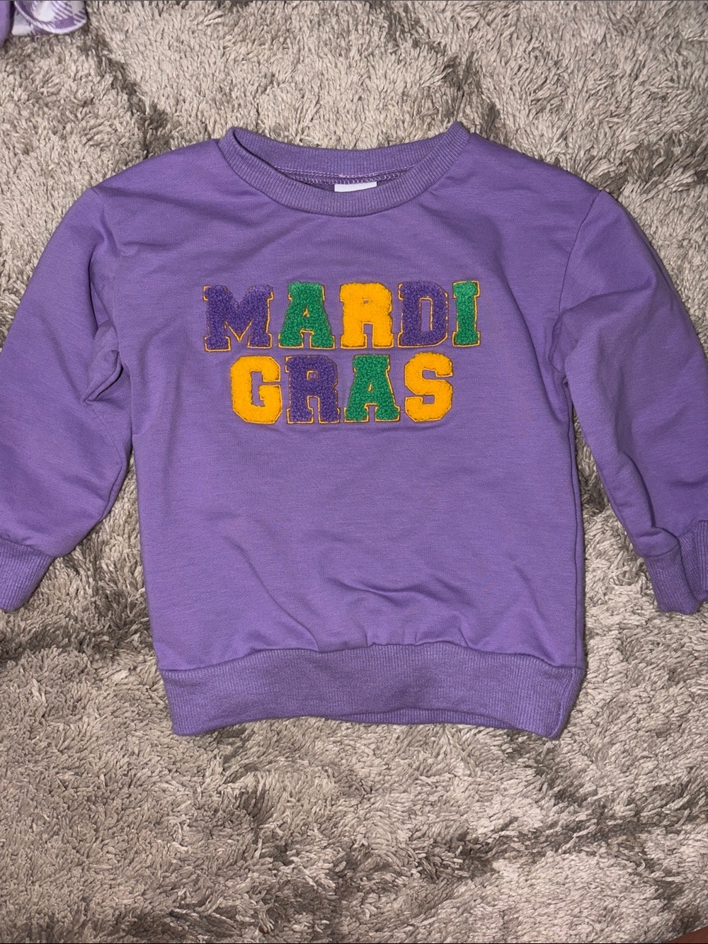 Purple 'MARDI GRAS' Kids Sweatshirt